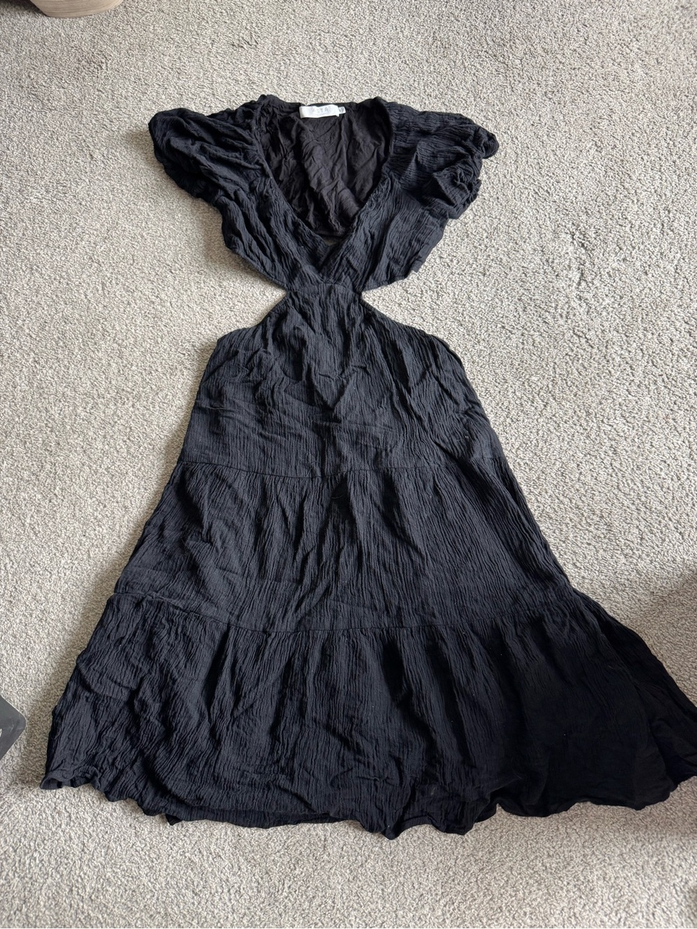 Astr Black Maxi Dress with Cutout Waist
